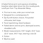 Alexander Wang  X Denim Faded Black Net Print Bite High Waist Cut Off Shorts 25 Photo 9