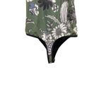 Bebe Mesh Floral Off Shoulder Thing Bodysuit Green Size S Boho Coastal Summer Photo 11