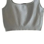 ZARA  Blue Ribbed Knit Seamless Crop Tank Top SZ M  #1710 Photo 2