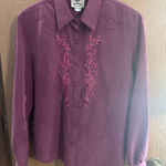 Vintage 1849 Authentic Ranchwear Shirt with Embroidery and Pearl Accents Size L Purple Size L Photo 0
