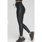 Good American  Bombshell Faux Leather Lace Front Glossy Black Legging Sz 3 (L) Photo 8