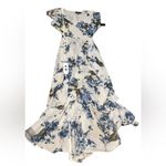 Lulus  French Countryside White Blue Floral Print‎ High-Low Dress Sz M NEW Photo 12