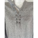 Abercrombie & Fitch Gray Lace up V-Neck Long Sleeve Pullover Sweater Size XS Photo 1