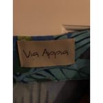 Via Appia Tropical Leaf Print V Neck Short Sleeve Blouse Women's Top Green Photo 2