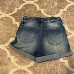 Blue Spice  paperbag waist jean shorts cuffed hem size 0 Photo 3