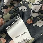 SheIn Floral Sleeveless Blouse Pink Flowers Black Medium Keyhole Back Tie Photo 10