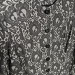 CAbi Lacy Coat Floral Lace Long Line Jacket Black Gray #3316 Size Medium Photo 2