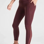 Athleta Lightning 7/8 SuperSonic Leggings Small Maroon Photo 0
