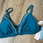 Cupshe NWT  Teal Triangle Bikini Top Bathing Suit Small Photo 1
