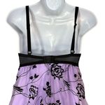Vintage Purple and Black Floral Print Nightgown Size Small Photo 6