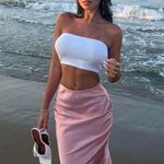 ZARA  skirt midi satin tube aline Casual summer vacation Bohemian  Photo 2