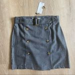 Mango Grey Belted Button Skirt NWT Photo 1