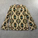 Tory Burch Aztec Southwestern Embellished Flare Sleeve Tunic Top 100% Cotton W 6 Photo 0