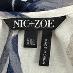 Nic+Zoe  Botanical Leaf Print Tunic Blouse Womens XXL Split Neck Button Front Photo 5