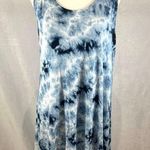 Beach Break blue and white tie dye gathered racerback dress size medium Photo 0