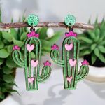 Cactus with pink hearts‎ acrylic CLIP Photo 1