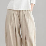 IXIMO Women’s Baggy Pleated Harem Pants Linen Cotton Size XXL NEW Lagen Look White Photo 0