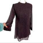 ASTR the Label Women's Long Sleeve Floral Chiffon Backless Dress Chiffon Small Photo 2