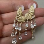 Eye Candy  Gold Butterfly Chandelier Earrings Photo 6