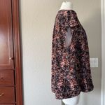 Halogen  Abstract Print V-Neck Pink Black Blouse XXL Photo 7