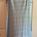 J. McLaughlin  Blue‎ And White Pattern Stripe Tank Dress Size Medium Photo 0