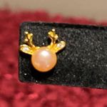 Sterling silver gold tone reindeer earrings for the Christmas holiday Photo 2