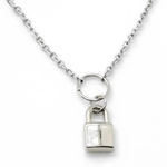 Mini Lock Necklace Silver Photo 0