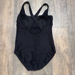 Lands' End Black Textured One Piece Swimsuit Criss Cross Back Women's Size 14 Photo 1