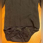 ZARA  Textured Square Neck Long Sleeve Black‎ Bodysuit Top Size Small Photo 13