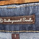 Underground Soul Faded Dark Wash Blue Denim Bootcut Jeans Junior's Size 1 Photo 3
