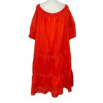 Kate Spade NWT Broom Street X  Poplin Off Shoulder Dress Cherry Pepper Size XXL Photo 8