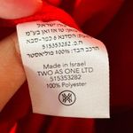 SABRINA MUSAYVER Hot Red Luby Bronze Metal Beading Shift Dress Size Small Photo 10