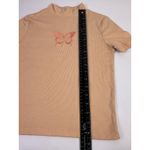 Charlotte Russe Ribbed Mock Neck Butterfly Embroidered Short Sleeve Top Peach SM Photo 5