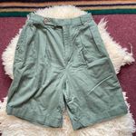 Vintage High Rise pleated Shorts in army earthy green Size 4 Photo 0