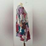 Annie + Otis Silk Cotton Tropical Print Open Front Cardigan Coverup Oversized Lg Photo 1