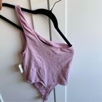 Free People  Women's XS/S Light Purple One Shoulder Bodysuit Blouse Photo 3