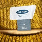 Old Navy  Cable Knit Sweater Womens M Mustard Cotton Textured Earthy Fall Cozy Photo 3