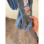 Madhappy  High Rise Graphic Print Cotton Terry Jogger Pants Blue Women's Small Photo 6