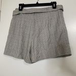 Stradivarius  Belted Tan plaid side slit Skirt high waist mini shorts size US 8 Photo 4