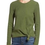 Madewell  Elwood Knot Front Top Womens XS Green Long Sleeve Crew Neck Sweater Photo 0