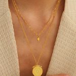 Boho Coin Necklace Boho Necklace Gold Double Layer Necklace Set Photo 0