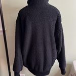 EXPRESS  faux fur sherpa black popover 1/4 zip cozy oversized sweatshirt jacket Photo 2