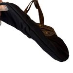 Braccialini Tua Canvas Beaded Embellished Stud Black Tote Brown Leather Detail Photo 6