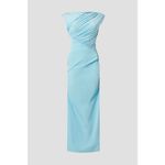 Paris Georgia Kaya Light Blue Ruched Sleeveless Maxi Dress Size S Photo 4
