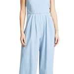 Free People women's size 4 small Fara Light Blue Denim Jumpsuit one piece Photo 0