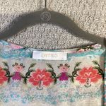 Entro Boho Floral Fringe Kimono Cardigan Lightweight Women's Size L Photo 2