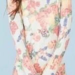 Sonnet James immy floral ribbed Long Sleeve sweater Dress Multicolor long midi S Pink Photo 0