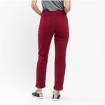 Judy Blue  Jeans Women Sz 29 Red Garment Dyed Drawstring High Waist Tapered Denim Photo 1