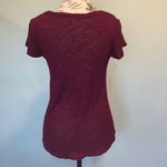 Bozzolo Maroon Short Sleeve V-Neck Tissue T-Shirt Pocket Tee Women’s Small Photo 3
