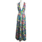 Free People Retro 60s 70s Floral Psychedelic Saffron Halter Maxi Dress Small Photo 4